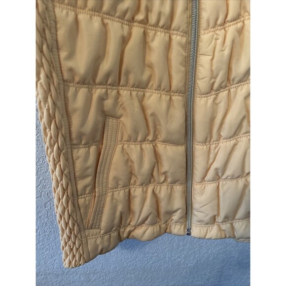 NWT Christopher & Banks Puffer Vest Zip Women PM Petite Pockets Quilted Yellow - Picture 7 of 9